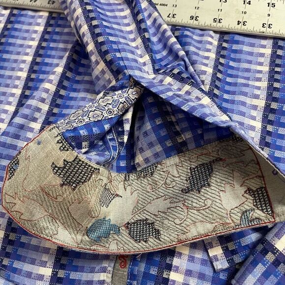 Robert Graham Men’s Blue Purple Classic Fit Long Sleeve Button Up Shirt Size XL - Picture 7 of 9